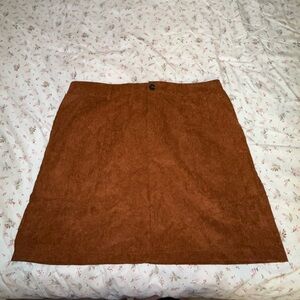 SHEIN Brown Corduroy Pencil Skirt